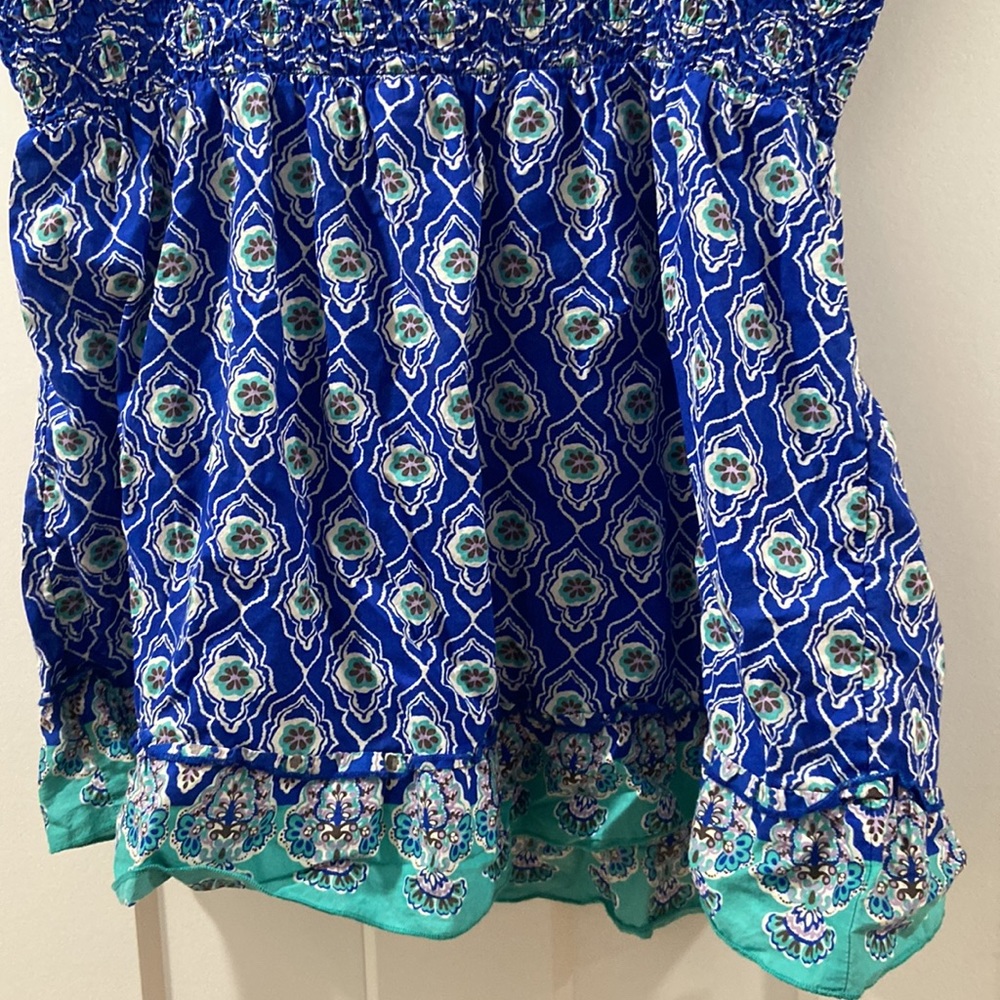 Lane Bryant 16 smock blue and teal tank EUC - Picture 11 of 12